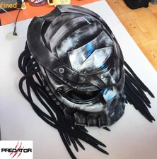 Alien vs. Predator Hand-painted Motorcycle FRP Helmet Full Face Mask Laser Light
