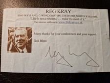 Reg Kray Signature Hand Signed