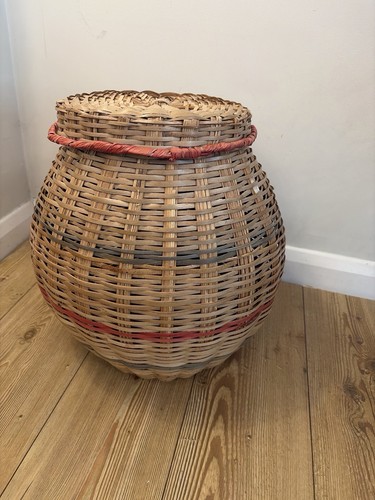 Vintage wicker laundry basket - vintage,