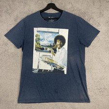 Bob Ross Shirt Mens Large Blue