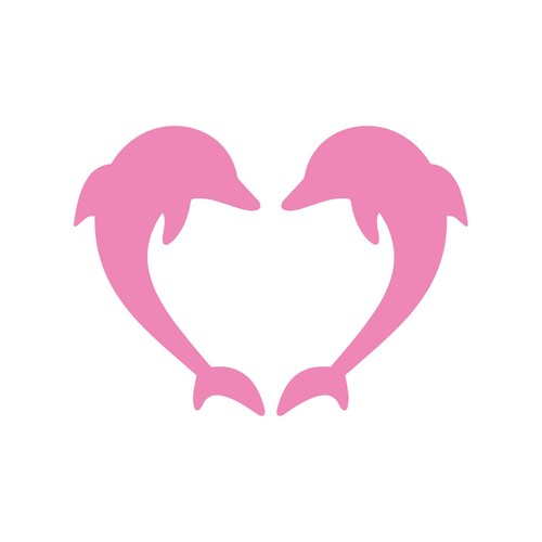 Dolphin heart vinyl - heart,
