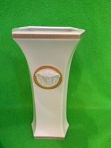 Vase gorgona white - gorgona, white/gold