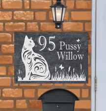 Personalised cat slate door