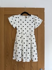River Island Girls Polka Dot Black And White Dress Size 7-8 Years