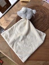 Mamas & And Papas Baby Comforter Elephant Blanket Blankie Soft Toy Grey Cream
