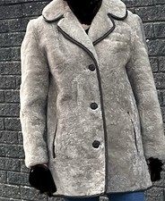 Heatona Women's Vintage Sheepskin Coat Shearling Sheepskin Jacket Size 10 VGC