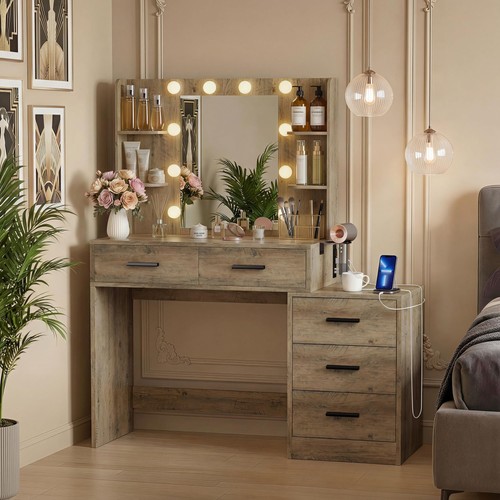 Oak yeshomy makeup vanity - yeshomy,
