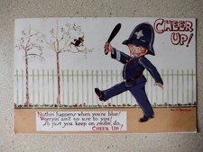 Cheer Up ! Police woman, truncheon. Cartoon. Regent Publishing. 1932.
