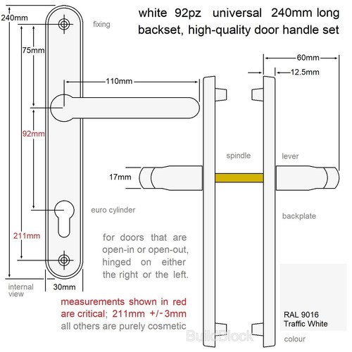 Door handles upvc - handles, set