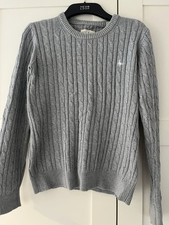 Jack Wills The Tinsbury Women’s Grey Cable Knit Jumper Size UK8