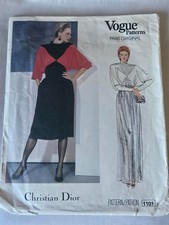 Vintage 1980s Vogue Designer (Christian Dior) Vogue 1101 dress pattern sz 14/36