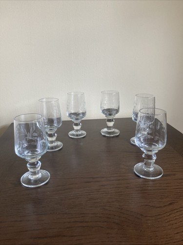 Vintage etched crystal liqueur - vintage,