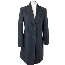 ZARA Long Coat Black UK S /
