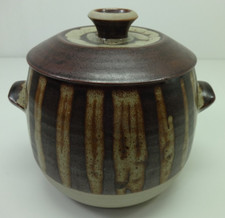 Vintage Stew Pot LANGTON Pottery Abstract Large Handmade Kitchenalia Slow Cooks