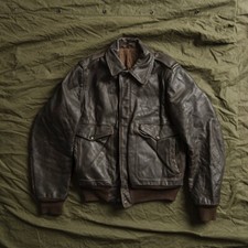 Vintage 70s US Leather Flying Jacket - Size Medium   Made in the USA