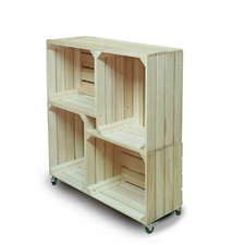 4x Wooden Crate Shelving