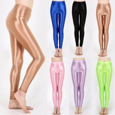 Womens Wet Look Shiny Leggings
