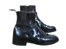 Hoggs Of Fife Mens Chelsea Boots Black Leather UK 10  Square Toe Vintage Style