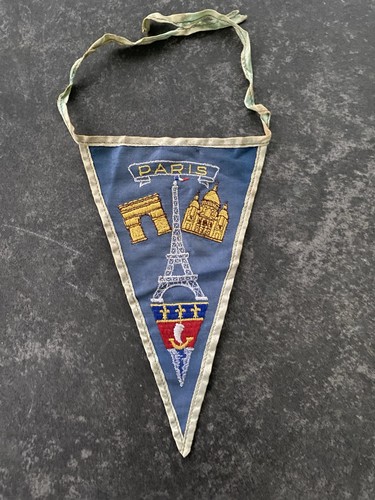 Vintage paris boat pennant - vintage,