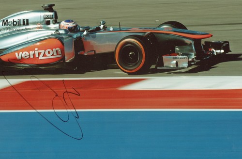 Jenson button signed 12x8 - button,