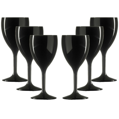 Black unbreakable wine glass - black,