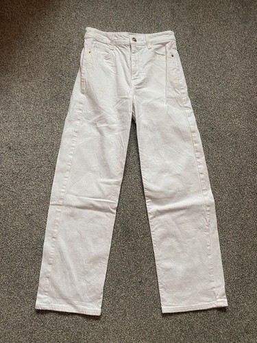 Zara white high waist straight