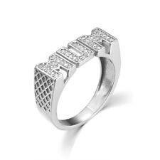 Ladies Solid Sterling 925 Silver and Diamond Set Zircon MUM Ring Sizes K to U