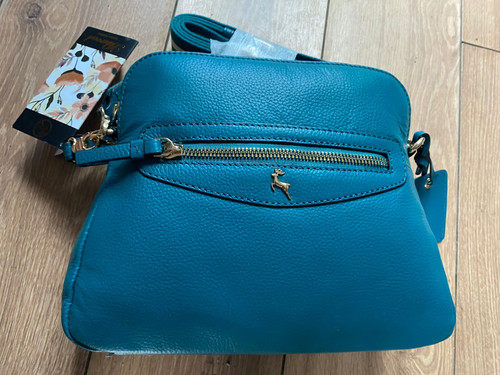 Ashwood teal leather shoulder - leather,
