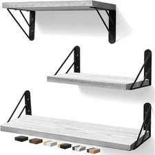 3PCS Wood & Steel Wall Mounted