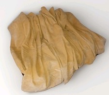 1 pair Marks & Spencer faux velvet mustard  lined curtains 83" wide x 52" long