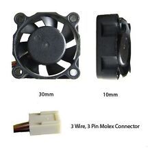 Evercool 30mm 3cm 30 x 30 x 10mm 3 Pin 5 Volt Fan (M) EC3010M05