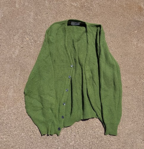 Vintage 1970s green cardigan - green,