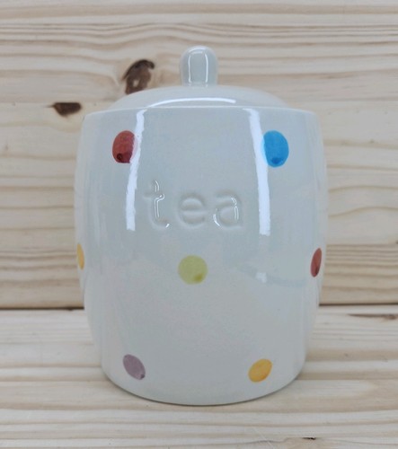 Tea storage jar white with - tea,