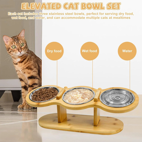 Cat dog bowl elevated - elevated, raised