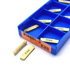 New 10PC MGMN200-G NC3030 Carbide Lathe Inserts Parting Grooving Cut Off Bits