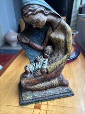 Madonna and Child Mary Baby Jesus Statue Sculpture Terracotta