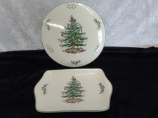 2 x Vintage  Spode Porcelain Items - Cake Stand Platter and Serving Dish/tray