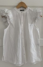 ME + EM - Women’s White Cotton Cheesecloth Shirt /Blouse Size 8