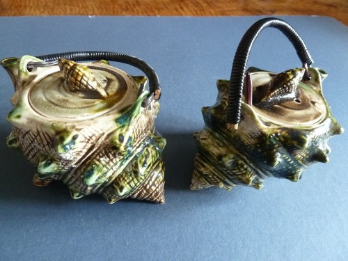 Two japanese majolica - two, conch