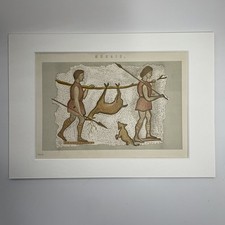 Antique Print 1870 Hunting Mosaic Tiles Mounted Wall Art Interior Design A4