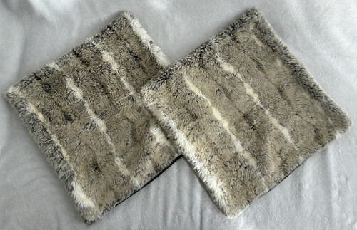 Pair faux fur cushion - pair, of