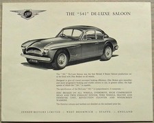 JENSEN 541 DE LUXE SALOON Car Sales Specification Leaflet c1958