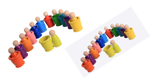 Piece wooden peg doll - wooden,