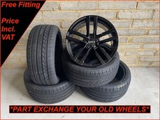 Audi TT (8J) 19" Genuine 5 Arm Star Spoke Gloss Black Alloy Wheels & New Tyres