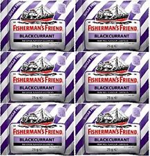 6 x Fisherman's Friend Sugar Free Blackcurrant Menthol Lozenges Sweeteners 25g