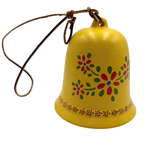 Ceramic decorative bell - bell, yellow