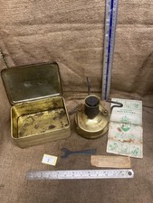 Vintage Original Svea No.121 Brass Camping Stove In Original Tin & Accessories 