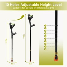 Folding Elbow Crutch for Adults Women Men,Lightweight Height Adjustable (1 ONLY)