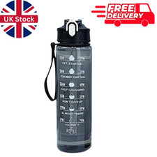 Sports Water Bottle Gym Travel Drinking Leakproof Bottle With Straw BPA-Free