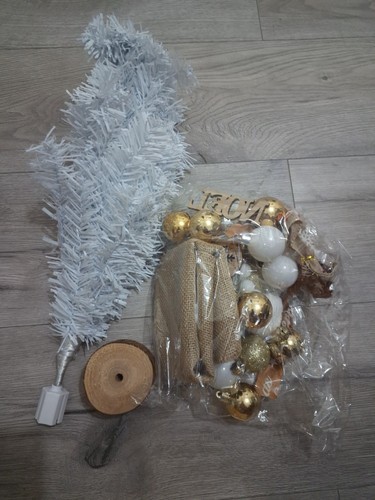 Mini white christmas tree with - christmas,